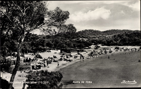 Photo de carte postale Plage de Paguera Majorque 1960