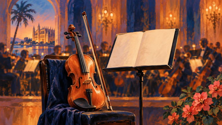 Illustration einer Violine als Symbolbild für das Sinfónica-Konzert.